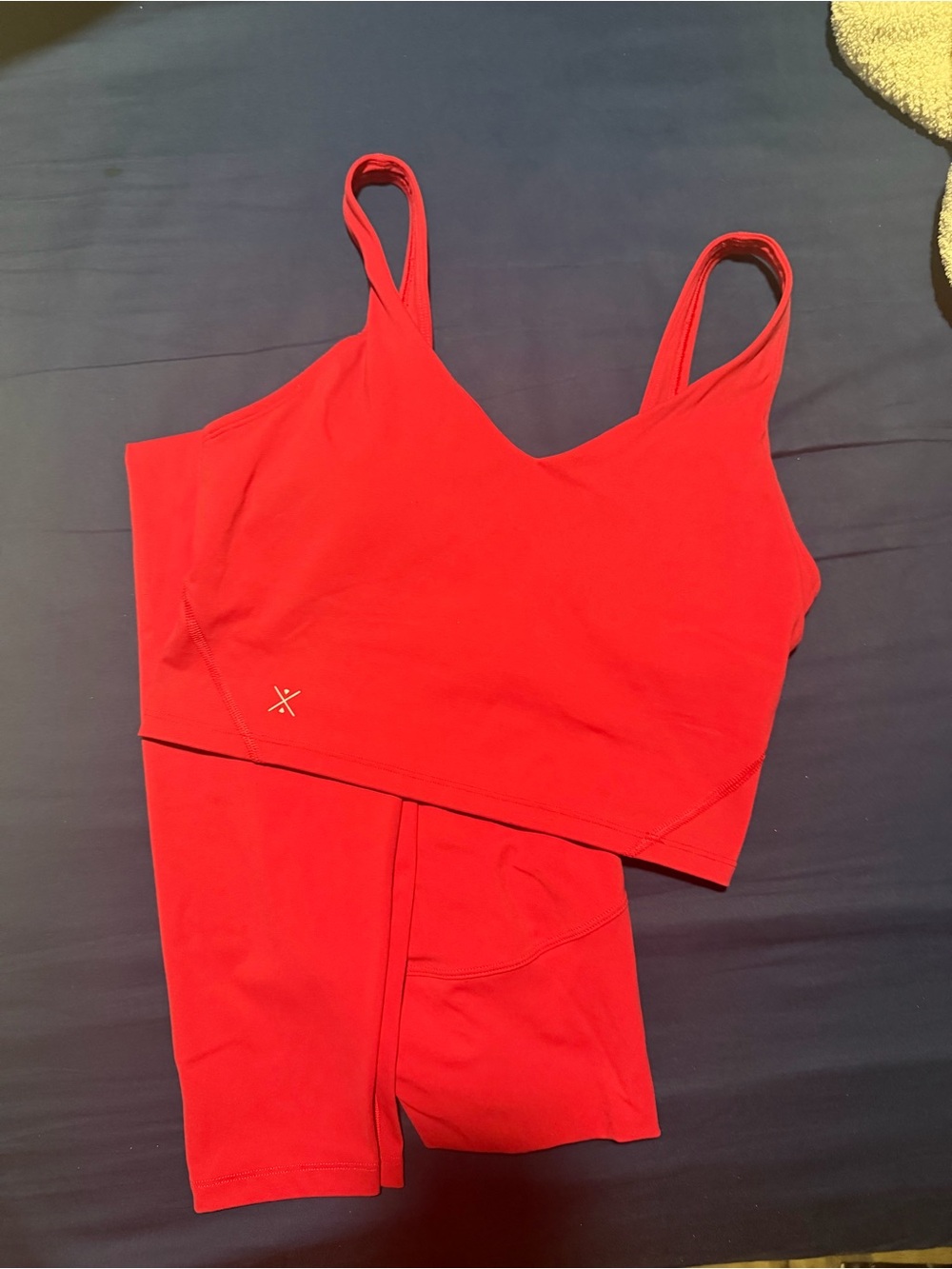 Free Spirit dark pink Women’s Active Crop Tank and Shorts Set